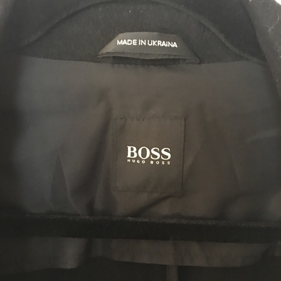 Hugo Boss Black winter coat cashmere wool size L - Picture 4 of 5